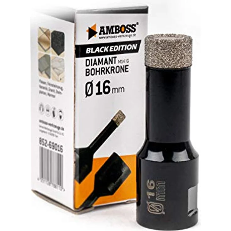 Amboss - Diamant Bohrkrone 16 mm (M14) für Winkelschleifer | Geeignet für Feinsteinzeug, harte Fliesen, Granit etc. – Bild 1