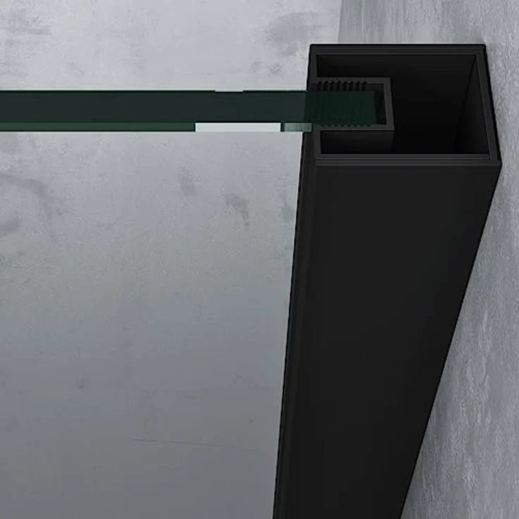Mai & Mai Eckdusche Duschabtrennung Rav52K Viertelkreis ESG-Sicherheitsglas Schwarz, BxT: 80x80 cm, Einscheibensicherheitsglas, mit Drehtür, Nano-Beschichtung – Bild 5