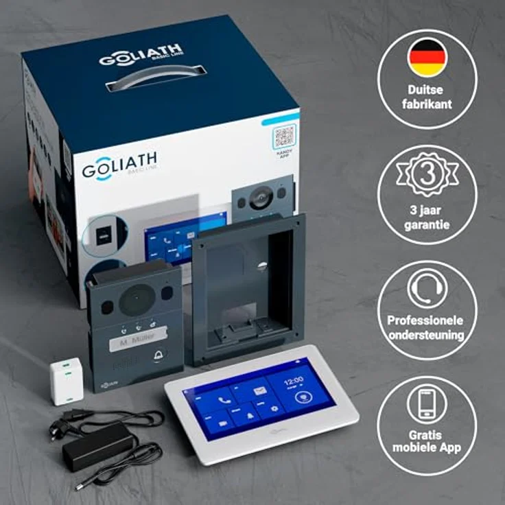 Goliath Intercom Goliath Basic Line 2-Draht Video-Türsprechanlage, FullHD mit App-Anbindung, Weiß/Anthrazit, erweiterbar – Bild 5