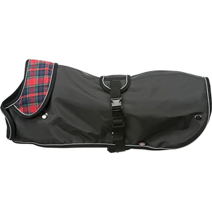 Trixie Mäntel und Capas Hermy 2-in-1 Umhang, XS, 28 cm, Schwarz/Rot