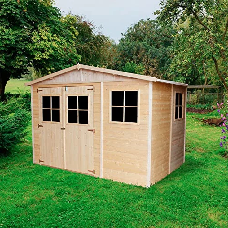 TIMBELA M334 Gartenhaus Holz mit Fenstern - Geräteschuppen Holz H226x318x220 cm/6 m² - Gerätehaus Gartenhütte Fahrradgarage Holz – Bild 2