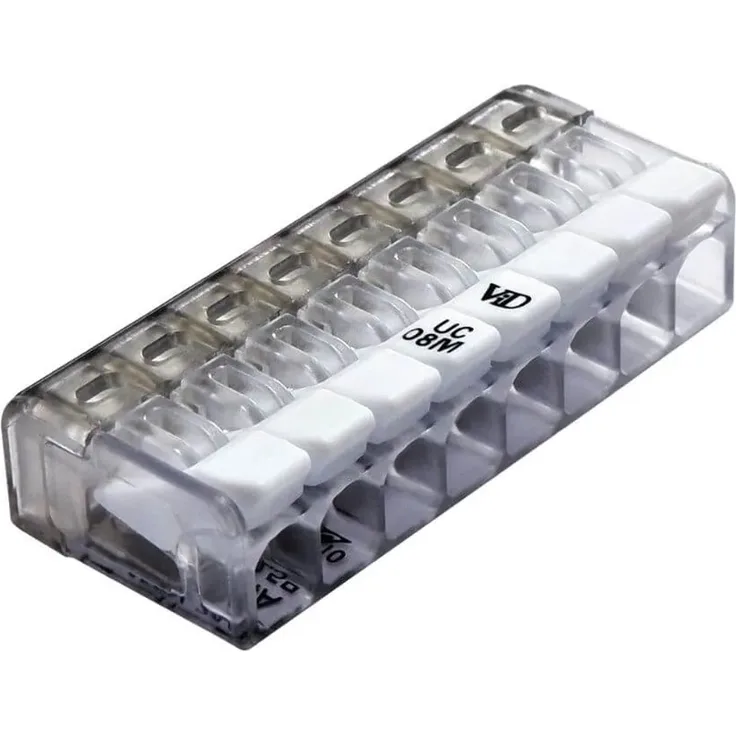 ViD Mini-Hebelklemme UC08M, 0,2-2,5 mm², 8-polig, VDE-zertifiziert, 25 Stück