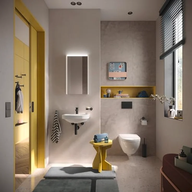 Duravit D-Code Wand-WC Compact, Tiefspüler, rimless, 370x480x360mm, Weiß Hochglanz – Bild 3