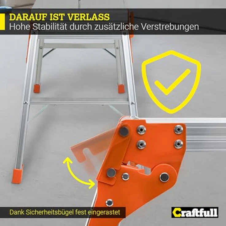 Craftfull Arbeitsplattform CF-107A Arbeitsbühne Arbeitspodest Trittbank Alu – Bild 5