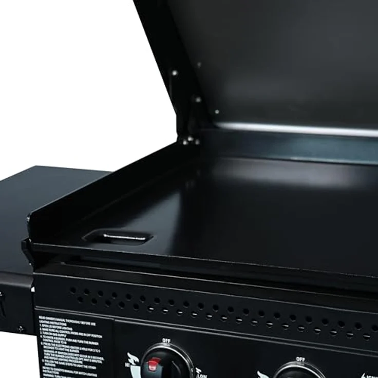 Char-Griller Flat Iron 4 Brenner Griddle Gasgrill mit 4 Brennern, Grillplatte, 5.000 cm² Grillfläche und Klappablagen – Bild 6