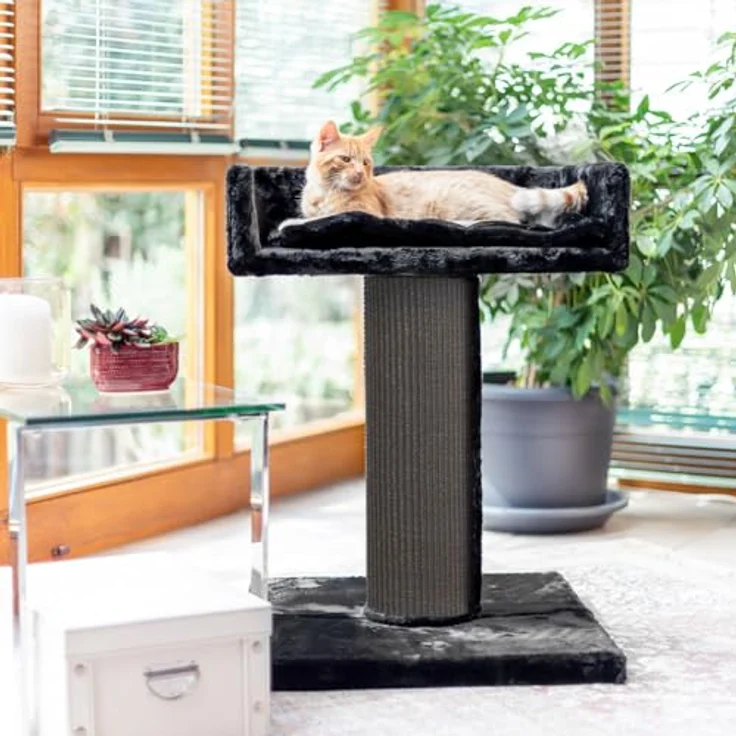 CanadianCat Company | Kratzbaum Residenz XXL Katzenbaum große Katzen, sehr stabil, ⌀ 18 cm Kratzsäule, Kratzsäule mit Sisal, 60 x 60 x 90 cm, anthrazit – Bild 3