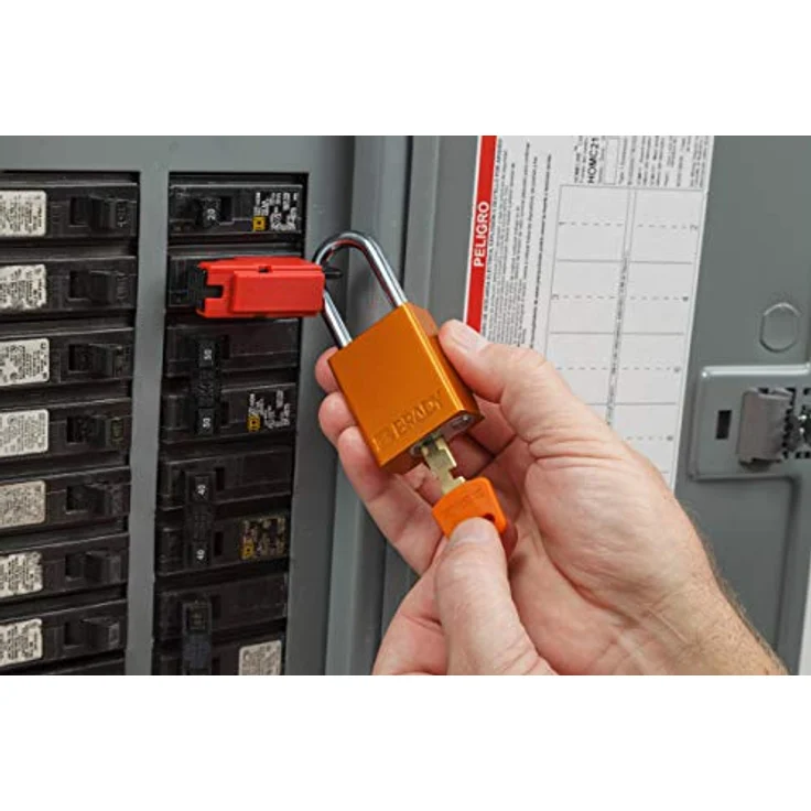 Brady SafeKey Vorhängeschloss Aluminium 6er-Pack - Lockout Schloss mit Schlüssel - Bügelhöhe 38.10 mm - Verschiedenschließend - Silber – Bild 2