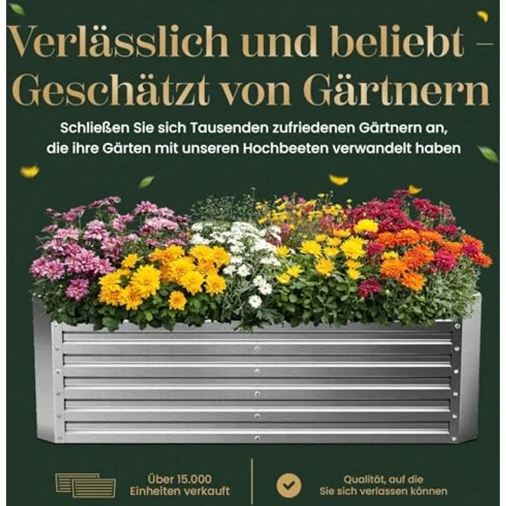 Hochbeet verzinkt Blech (184 x 90 x 60 cm) – Bild 4