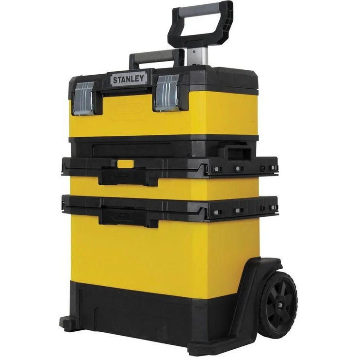 STANLEY Rollende-Werkstatt Werkzeugtrolley 568 x 730 x 389 mm, mit abnehmbarer Werkzeugbox und Teleskopgriff, Kunststoff-Metall