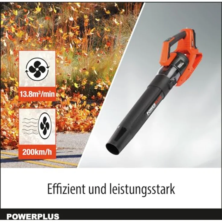 Powerplus PowDPG7526 40 V 200 Km/h Laubbläser mit leistungsstarkem bürstenlosem Motor, Turbo-Modus und ergonomischem Softgrip-Griff – Bild 5