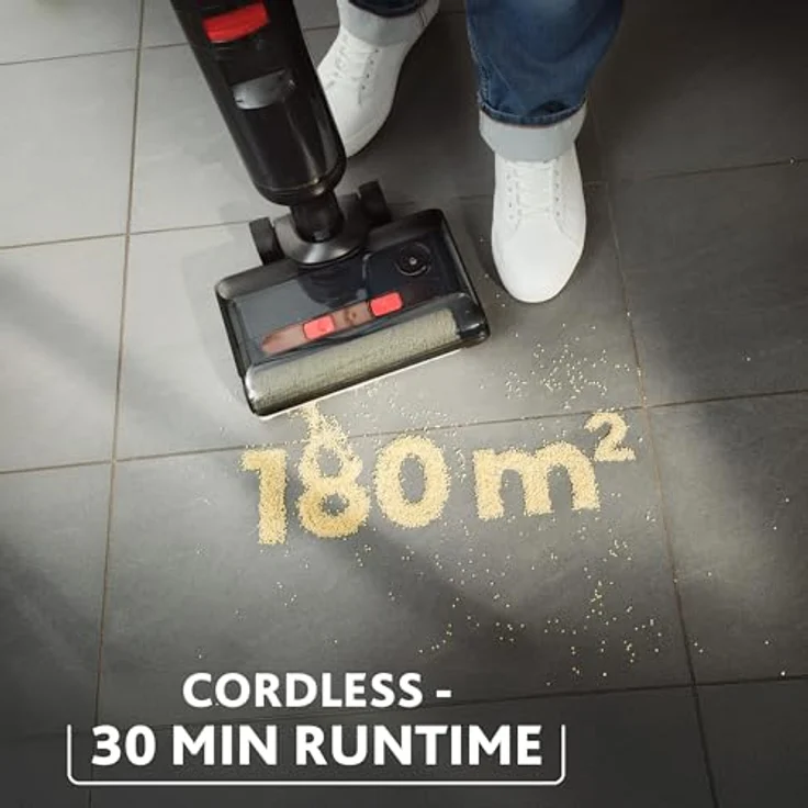 Vileda PureClean S5 Plus | Kabelloser Nass- und Trockensauger mit 100% Trennung von schmutzigem und sauberem Wasser | Selbstreinigungsfunktion | Zubehör (2 Rollen und 2 Filter) – Bild 5