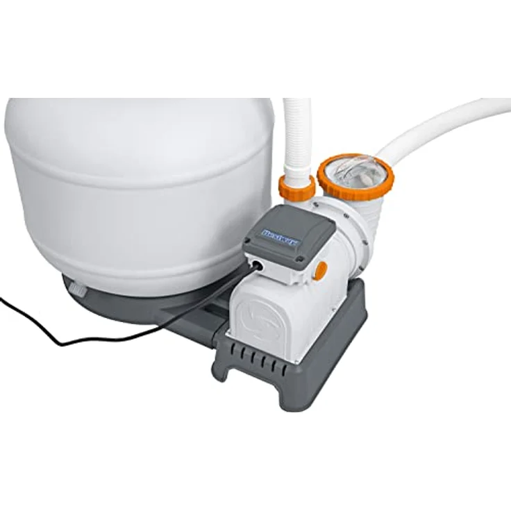 Bestway Flowclear Sandfilteranlage, 11.355 l/h Umwälzleistung, geeignet für Pools bis 64.000 l, rostfreier Tank, integrierte Zeitschaltuhr – Bild 9