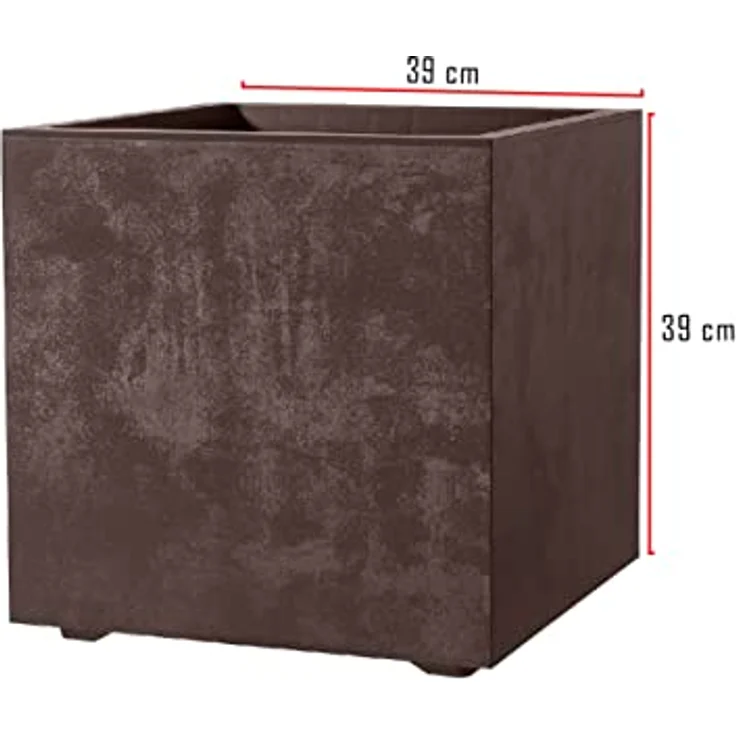 Kreher XL Pflanzkasten Millennium in verschiedenen Formaten und Farben. Tolle Naturstein Optik in Braun oder Anthrazit! Aus robustem Kunststoff! (40 Liter Braun) – Bild 3