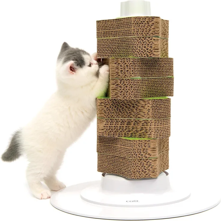 Catit Fummelbrett Senses 2.0 Scratcher Kratzbaum aus Pappe, robuste Spitze und 8 geriffelte Pappelemente