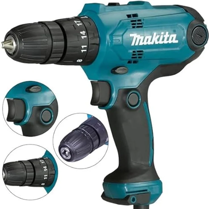 Makita Schlagbohrmaschine Bohrschrauber HP0300, 230V, 10mm, 320W – Bild 6