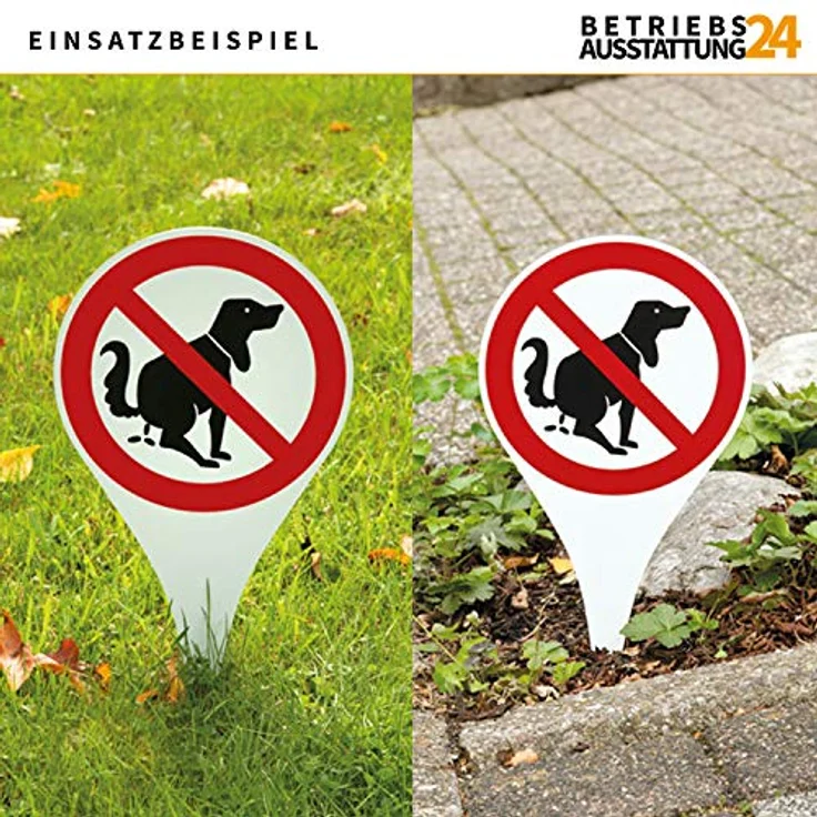 Betriebsausstattung24 Erdspieß Verbotszeichen "Hier kein Hundeklo", Aluminium-Verbundplatte, Wetterfest, Ø 18,0 cm, Höhe 33,5 cm, für Außeneinsatz – Bild 5