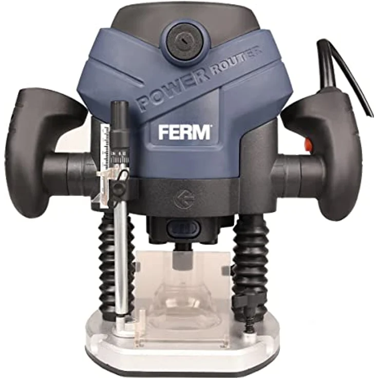FERM Oberfräse - Fräsmaschine - 1300W - LED-Arbeitslicht - Soft griff - Mit Vakuum-Adapter - Inkl. Parallel Führung und 6-Teilige Nuthobelsatz – Bild 3