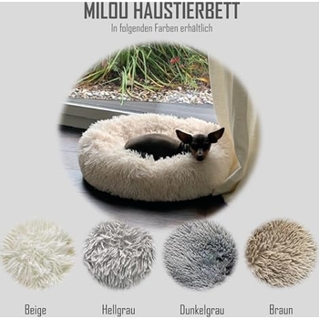 MODO Marshmallow Haustierbett Rund – Flauschig, Selbstwärmend, Für Katzen & Hunde, 50 Cm Braun