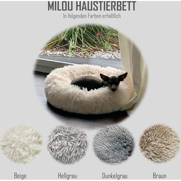 MediSafety Haustierkissen Milou Hundebett Flauschiges Haustiersofa Kuschelinsel 50-80cm XL Dunkelgrau – Bild 4