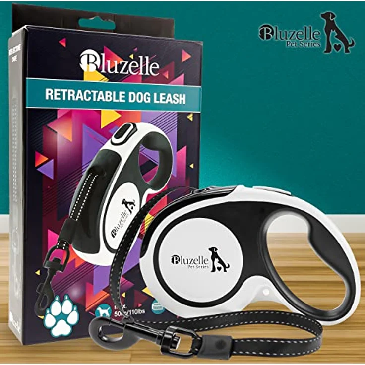 Bluzelle Hundeleine (L, Hund, Spazieren), Halsband + Leine mit reflektierendem Gurt in Schwarz – Bild 8
