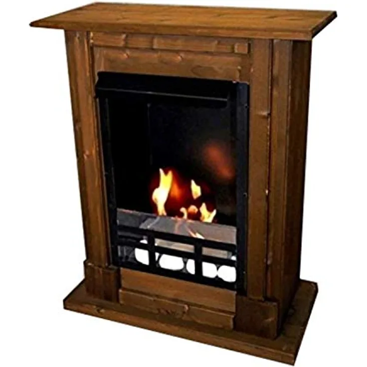 Kaminbau Mierzwa Ethanol- und Gelkamin Modell Madrid Deluxe Royal - 60x76x30cm, 22 Kg, Gratis Kaminzubehör, Farbwahl Nussbaum