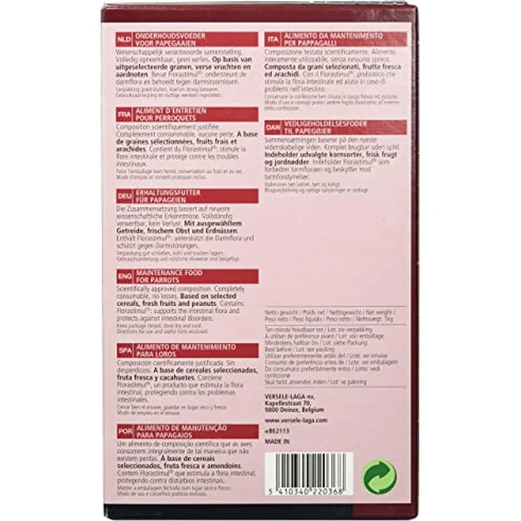 Versele-Laga Erhaltungsfutter Nutribird P15 Tropical für Papageien 1kg – Bild 2