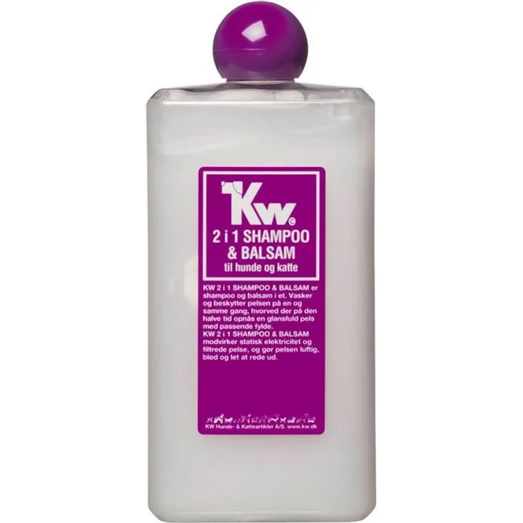 KW Tiershampoo KW Wash & Dry, Shampoo mit Conditioner für Hunde und Katzen, 500 ml – reinigt und schützt das Fell, verhindert statische Elektrizität, für alle Felltypen geeignet