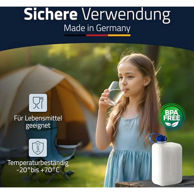 Wasserkanister 2l HD-PE lebensmittelbeständig H270xB147xT80mm HÜNERSDORFF – Bild 5
