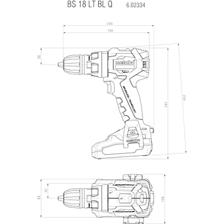 Metabo 602334890 Akkuschrauber BS 18 LT BL Q 18V, Bürstenlos mit Werkzeug-Schnellwechsel-Funktion – Bild 2
