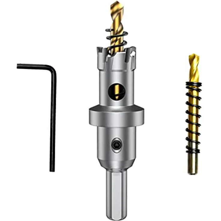ASNOMY 19mm TCT-Hartmetall Lochsäge, präziser Metallbohrer für Edelstahl, Eisen, Holz und Kunststoff, 3-Klingen-Design – Bild 1