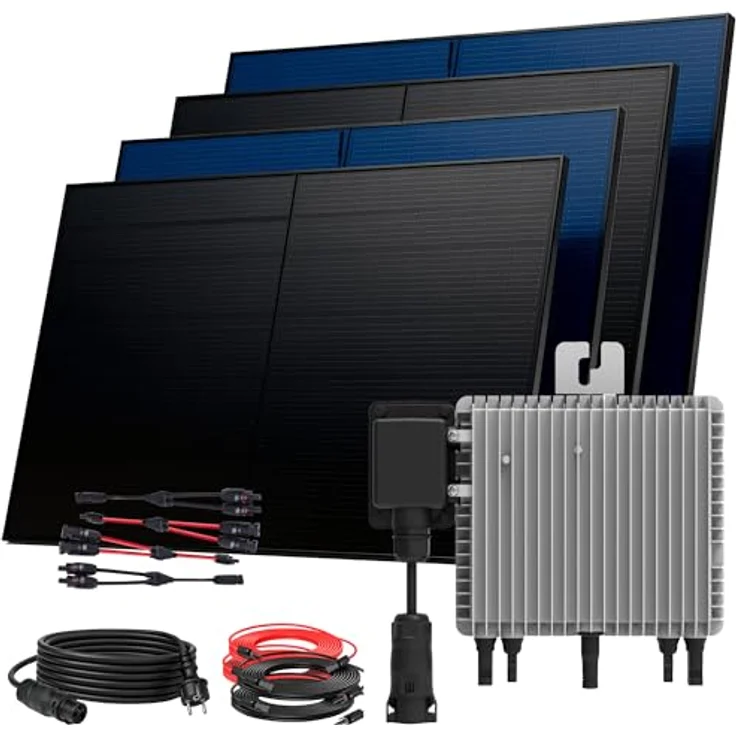SUNNIVA® 2000W Balkonkraftwerk BIFAZIAL FULLBLACK, 800W Mikro-Wechselrichter, Bluetooth und WIFI, komplett steckerfertig – Bild 1