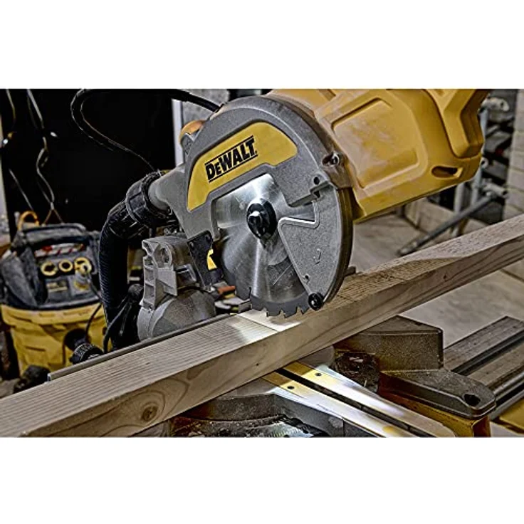DeWalt Paneelsäge- Kreissäge (1800 Watt, verschiebbarer Werkstückanschlag, XPS-Schnittlinienanzeige, Posaunenauszug mit SKF Gleit- und Kugellagern, Spindelarretierung) DWS777 – Bild 5