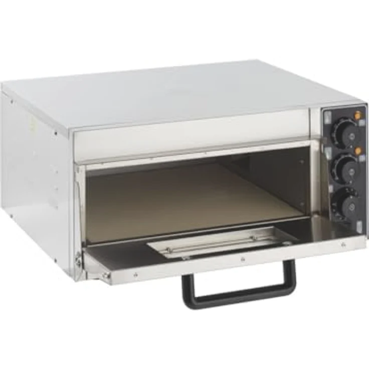 GastroHero Pizzaofen Elektro, Keramikboden, Pizza Maker für 1 Pizza Ø 35 cm, Edelstahl, bis 350° C, mit Innenbeleuchtung und Alarm – Bild 4