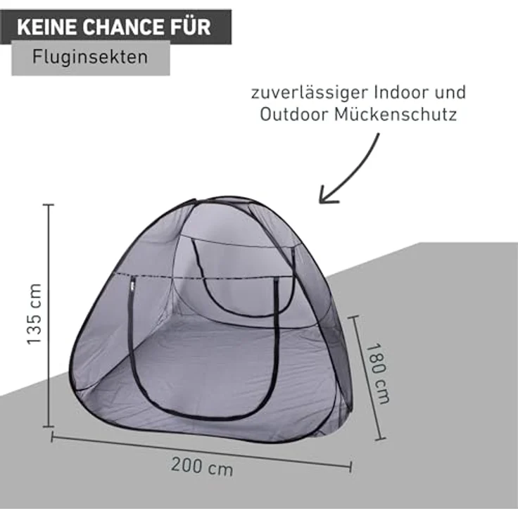Windhager Moskitonetz, 180x200 cm, Pop-Up Insektenschutz für Matratzen – Bild 3