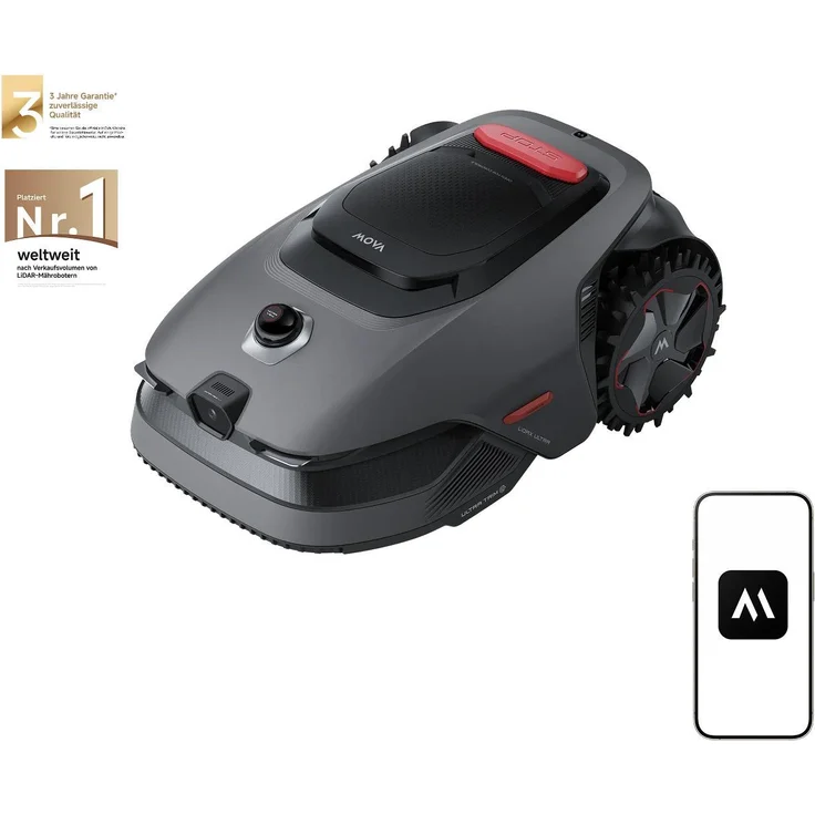 MOVA LiDAX Ultra 800, Roboter-Rasenmäher mit 3D-LiDAR & AI Vision, 360° Kantenschnitt 5 cm, automatische Kartenerstellung, U-Form Planung