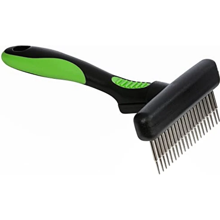 Dehner Hunde- und Katzenfellpflege, Flexibler Striegel, ca. 29.7 cm, mit ergonomischem Anti-Rutsch-Griff, Kunststoff – Bild 3