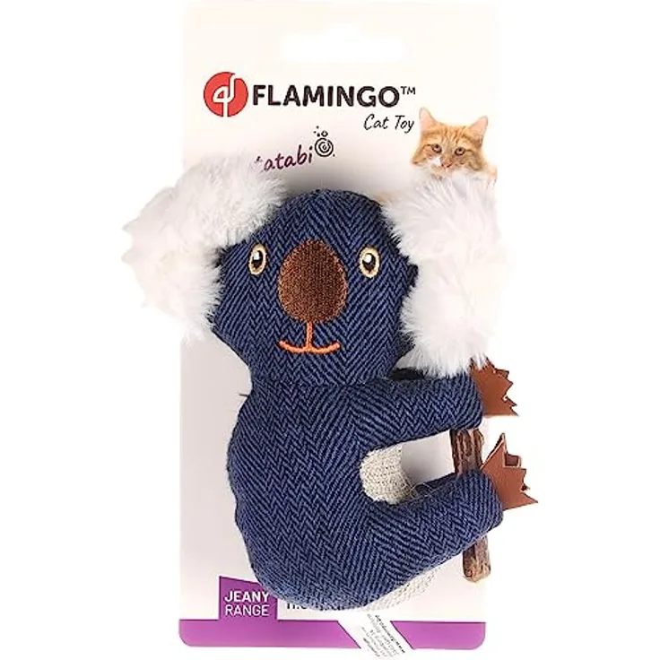 Flamingo JEANY Koala, Tierkuscheltier Katzenspielzeug, blau