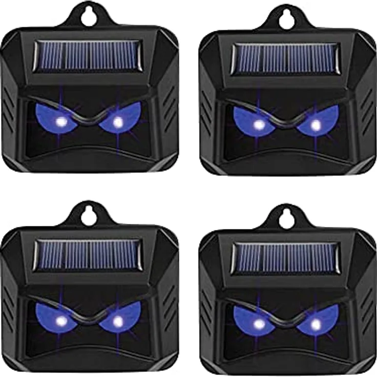 ISOTRONIC Solar Tiervertreiber mit Blaulicht | gegen Wildtiere wie Waschbären, Rehe, Füchse, Wildschweine u.v.m. - 4X effektive Tierabwehr mit blauem LED-Licht
