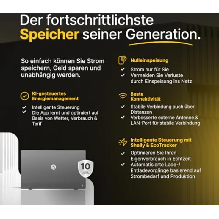Solakon ONE All-in-One Balkonkraftwerk Speicher mit 2,11 kWh Kapazität, 2600W über 4 MPPTs, KI-Funktionen, Nulleinspeisung, einheitlichem App-Ökosystem, Plug & Play – Bild 6