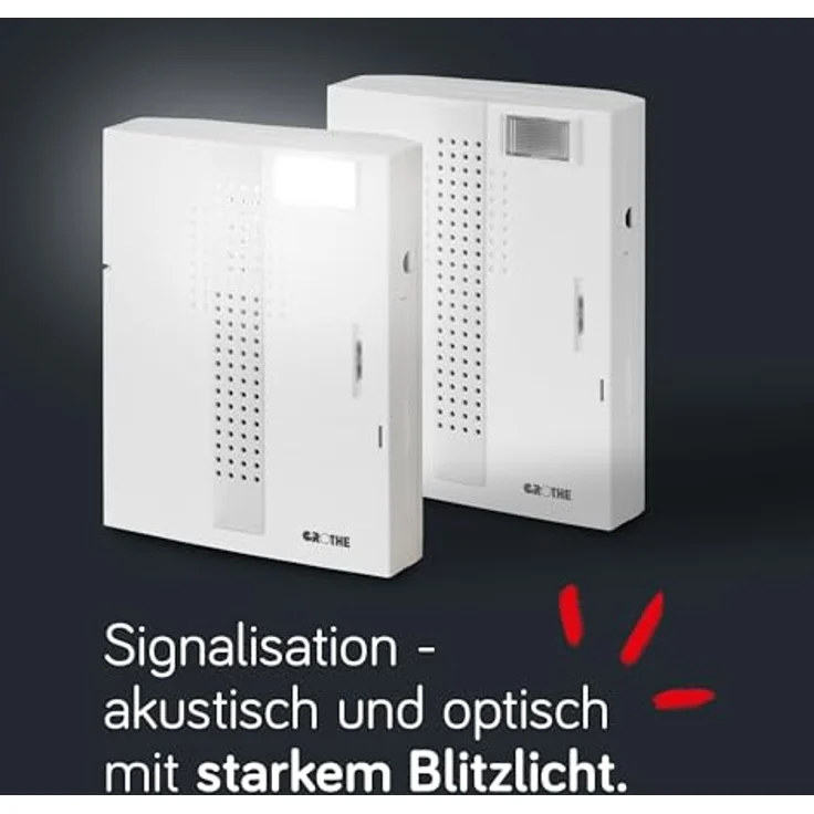 GROTHE Funkgong Empfänger 43301 mit Blitzlicht, für bis zu 20 Sender, polyphone Melodien, stumm schaltbar – Bild 6