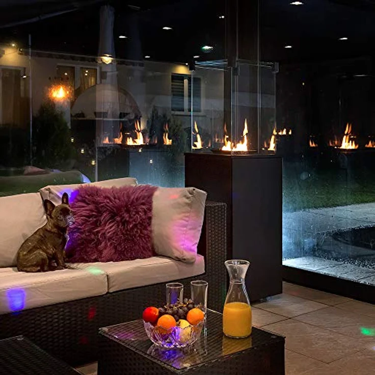 KRATKI Gaskamin Patio Mini | 4-8,2kW | 1366x427mm | Stahl | Fernbedienung | Gasfeuerstelle für Terrassen & Garten | Outdoorkamin in Schwarz – Bild 5