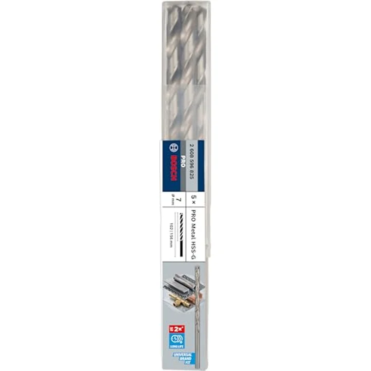 Bosch Professional Metallbohrer HSS-G geschliffen mit langer Arbeitslänge (5 Stück, Ø 7 mm) - Preisvergleich – Bild 2