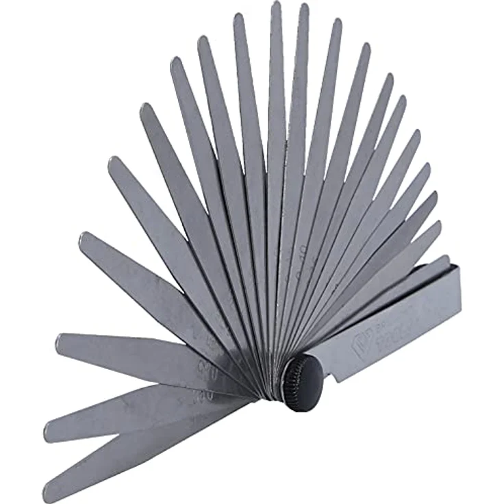 Brilliant Tools BT114901 Präzisions-Fühlerlehre, 20 Blatt, Messschritte 0,05 – 1 mm, verchromte Blättchen in vernickelter Schale – Bild 4