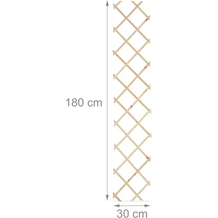 Relaxdays Rankgitter, ausziehbar, 3er Set, Rankhilfe für Kletterpflanzen, 180 cm, Garten, Balkon & Terrasse, Holz, Natur - Preisvergleich – Bild 4