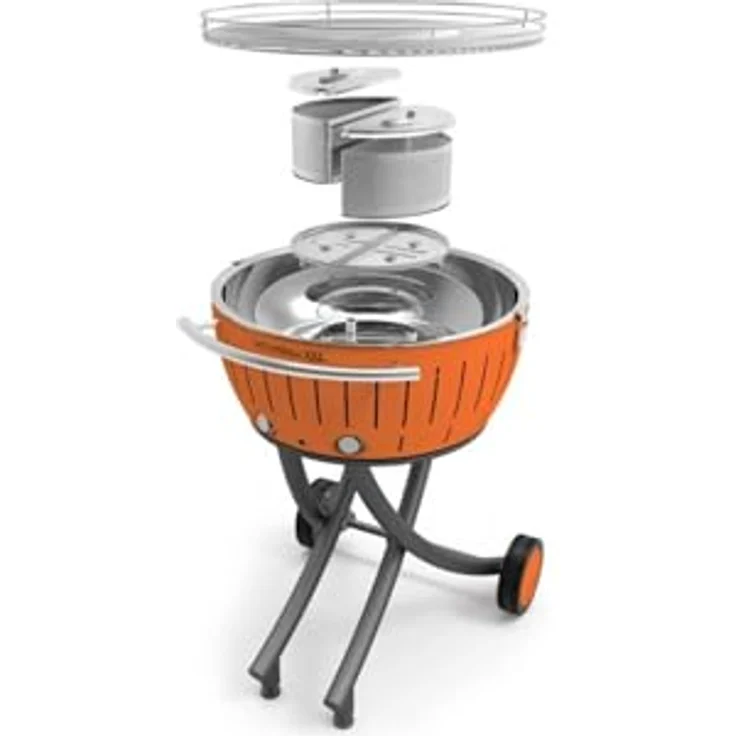 Lotusgrill LOLG-TB-600 Rauchfreier Holzkohlegrill, Orange, 78x78x48 cm – Bild 4