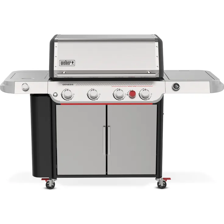 Weber GENESIS SP-435W GBS Gasgrill, Edelstahl 4-Brenner mit Sear-Brenner, Seitenbrenner und digitalem Thermometer