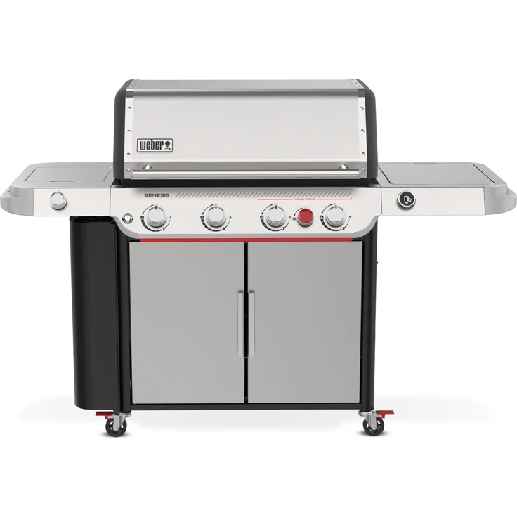 Weber GENESIS SP-435W GBS Gasgrill, Edelstahl 4-Brenner mit Sear-Brenner, Seitenbrenner und digitalem Thermometer