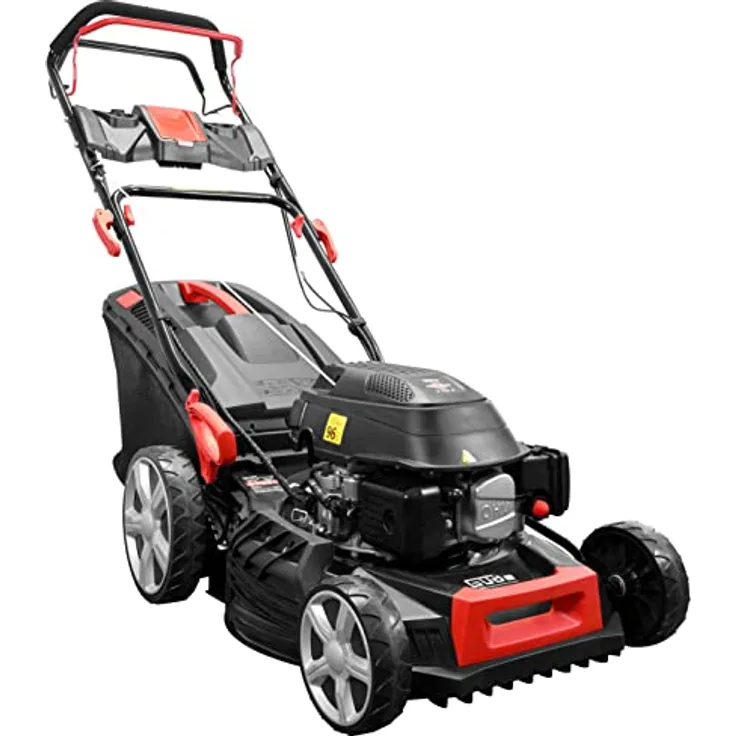 Güde Rasenmäher Benzin ECO WHEELER 464.4 R LI-ES 95461, leistungsstarker 4-Takt Motor, Li-Ion Elektrostart, 62L Grasfangsack, ergonomischer Fahrgriff, pulverbeschichtetes Stahlblechchassis