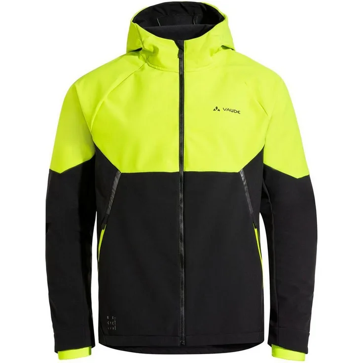 VAUDE Fahrradjacke Herren Softshell-Fahrradjacke QIMSA, wind- und wasserdicht, reflektierende Designelemente, grau