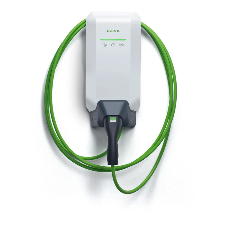 Keba Wallbox 11kW-3phase, Elektroauto Ladestation mit Typ 2-Anschluss, RFID-Zugangssystem, 6m Kabellänge, weiß